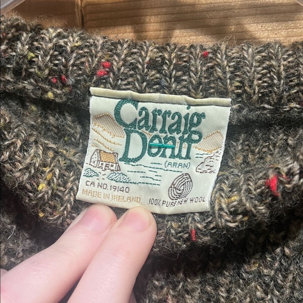 VINTAGE CARRAIG DONN IRELAND WOOL SWEATER MEDIUM - Picture 4 of 6